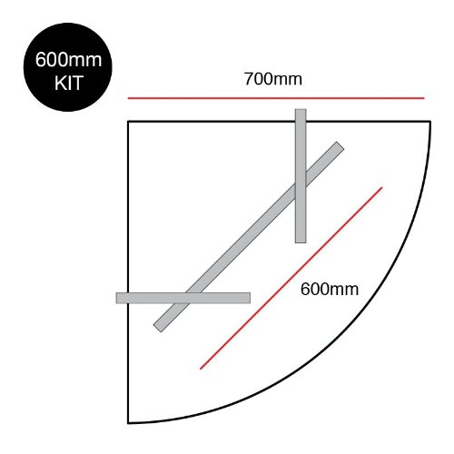 iQuatics Universal Aquarium Light Mounting Kit, 600mm Corner - Image 3