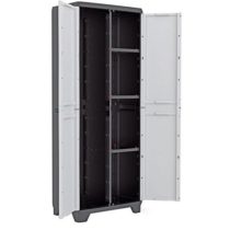 Kis 9726000 0616 02 “Linear Utility” Plastic Cupboard, Light Grey/Black