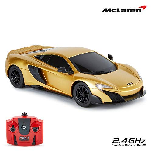CMJ RC Cars™ McLaren 675LT Officially Licensed Remote Control Car 1:24 Scale Working Lights 2.4Ghz Gold, 19Cm+