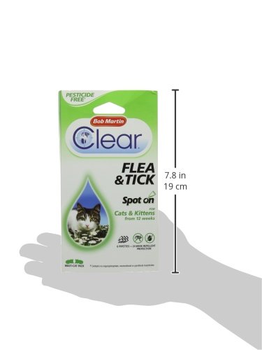 Bob Martin Clear | Spot On Flea & Tick Repellent for Cats and Kittens | Pesticide Free | Clinically Proven Protection (6 Pipettes ) - Image 3