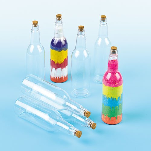 Baker Ross EV3034 Plastic Art Bottles, Perfect for Children to Fill with Coloured Sand Decorate with Glass Pens