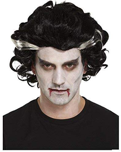 VAMPIRE WIG HALLOWEEN FANCY DRESS COSTUME OUTFIT ACCESSORY, Black