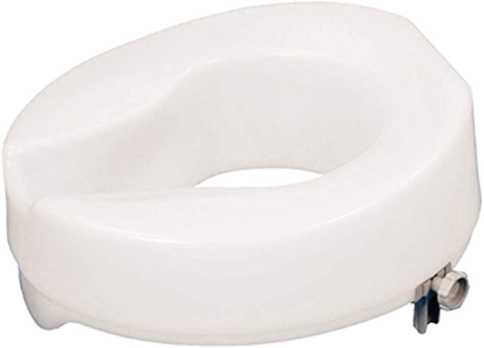 Aidapt 50mm (2") Elevation Raised Comfortable Toilet Seat Easy Fit White, 2 Inches