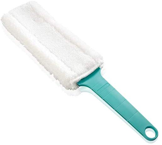 Leifheit Flat Duster - Radiator & Blind Cleaner, Microfibre Head Holds Dust, Extra Thin for Hard to Reach Areas 38 cm Long