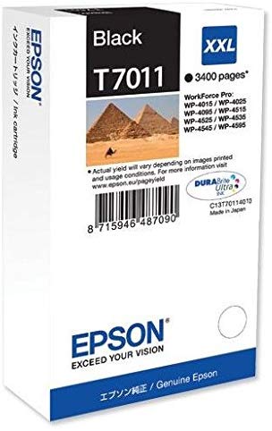 Epson T7011 Black Genuine, XXL High Yield Ink Cartridge DuraBrite Ultra, Super high