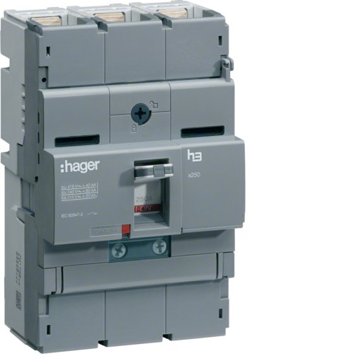 Hager X250 - Automatic Switch X250 3P3D 40 KA 125 A TM Adjustable, White, dane 8521