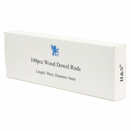 H&S 100 Wooden Sticks Wood Dowel Rods 30cm x 6mm Craft Sticks Unfinished Natural Wood - Image 4