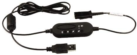 Avalle Plantronics Compatible AV02 QD To USB Adaptor With Volume/Mute Control, Black