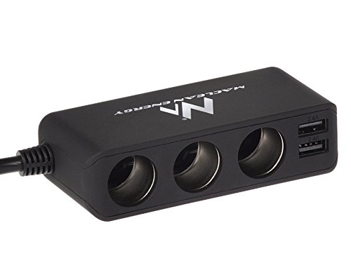 Maclean MCE117 MultiPort Car Charger 3x12V Lighter Socket 4xUSB, Black, Zigarettenanzünder-Verteiler - Image 4