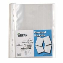 Punched Pocket A5 Strong 45 Micron Transparent Poly Wallets Glass Clear 104 Sheet Protector