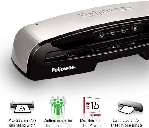 Fellowes Saturn A4 Small Office Laminator, InstaHeat, 60-Second Warm-Up, Jam Release, Auto Shut-Off - Image 3