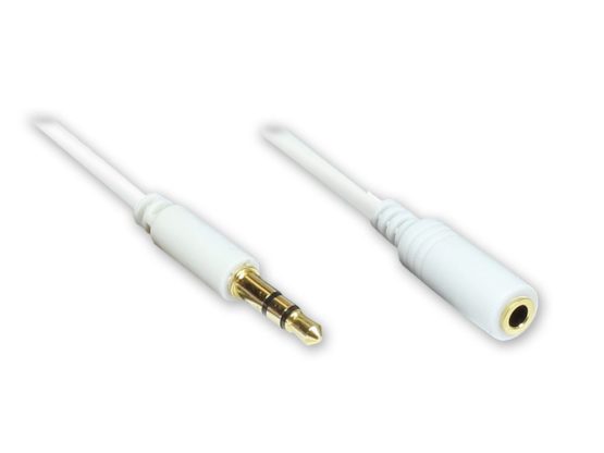 Good Connections audio extension cable black, 3-Pin, stereo audio aux male to female, 20 m audio extension cable