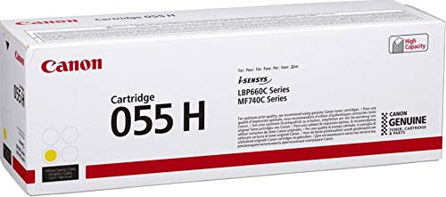 Canon 055 H, Haute capacité, Jaune, Originale, cartouche de Toner, Pour Color imageCLASS MF743, imageCLASS LBP664, MF745