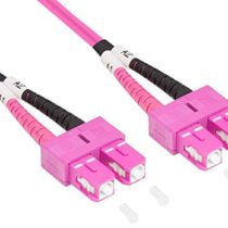 Good Connections LWL Duplex Patch Cable LC to SC Multimode 50/125 Inch Fibre Optic purple OM4 - Violett/Pink 2 m