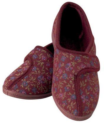 Performance Health Ladies Patterned Slippers, Adjustable Hook & Loop Closure, Soft Textile Lining, Non-Slip Rubber Sole - Image 2