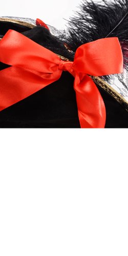 Wicked Costumes Ladies Deluxe Caribbean Pirate Hat with Feather Fancy Dress Accessory, Multicoloured, FEMALE DELUXE WITH FEATHER - Image 4