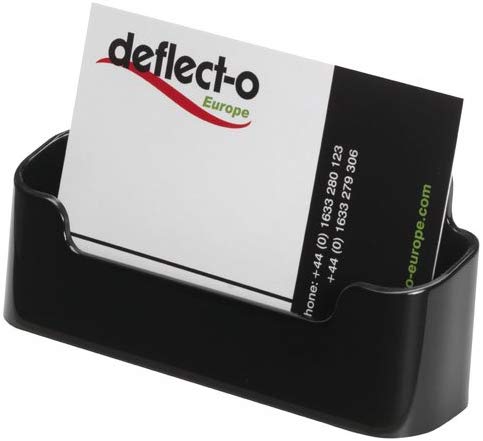 Deflecto Single Landscape Business Card Holder 70104 - Black, Pack of 1