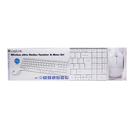 LogiLink ID0109 Wireless Mouse Set 2.4 GHz Slim Design with Tastertur/Optical 3 Button Mouse with Auto Link Connection, White - Image 2