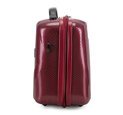 WITTCHEN PC Ultra Light Cosmetic Bag Cosmetic case Toiletry Bag Polycarbonate Beauty case Top Handle Adjustable Detachable Shoulder Strap Size XS Dark red - Image 2