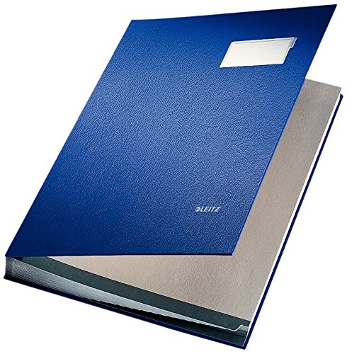 Leitz 57000135 Expandable Signature Book with 20 Card Dividers, A4, Blue, 57000035