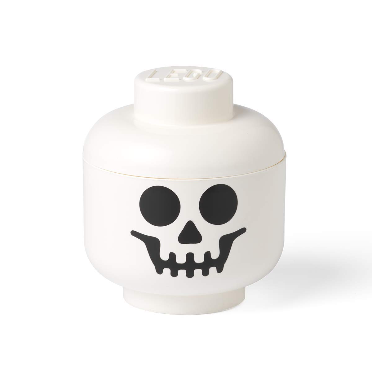 LEGO STORAGE HEAD (LARGE), SKELETON, Polypropylene Storage Box with Lid for Kids' Toy Storage, Stackable Organizer