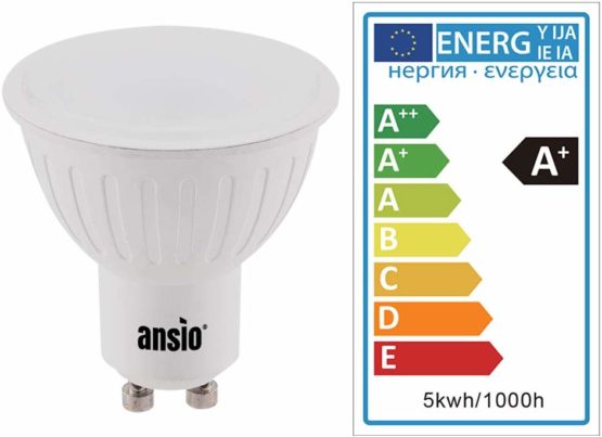 ANSIO GU10 LED Bulbs Pack of 10, Led Light Bulb Cool White, Gu10 Bulbs for Ceiling Lights 5W Equivalent to 35 Watts Halogen Light Bulbs, Non Dimmable, Save up to 85% Energy - Image 3