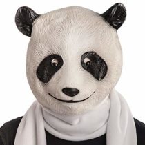 Carnival Toys 1404 Panda Latex Mask in Envelope with Stand White