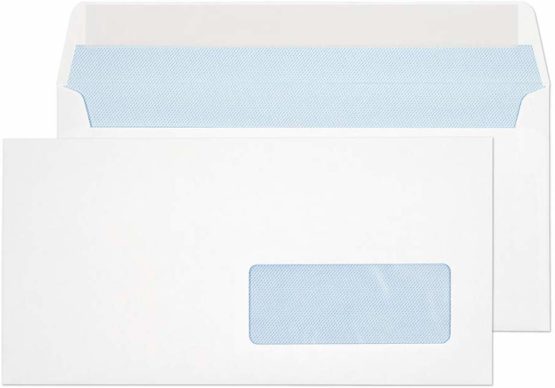 Blake Purely Everyday DL 110 x 220 mm 100 gsm Right-Hand Window Peel & Seal Wallet Envelopes (25885RH) White - Pack of 500