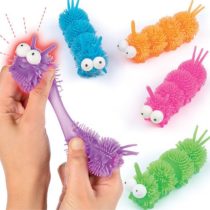Baker Ross P432 Funky Flashing Caterpillars, Light Up Toys for Kids Party Bag Fillers and Pocket Money (Pack of 4), Assorted