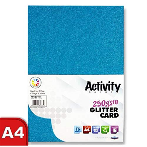 Premier Activity A4 250gsm Glitter Card - 10 Sheets, Turquoise - Image 2