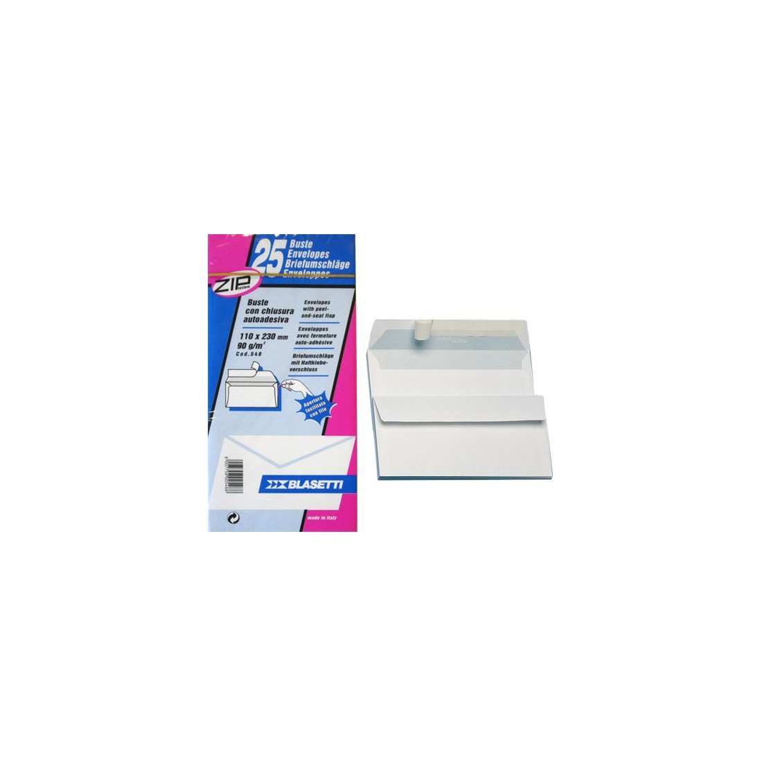 Blasetti CF25 Buste Strip S/FIN11X23CM Bianco Busta, white, No