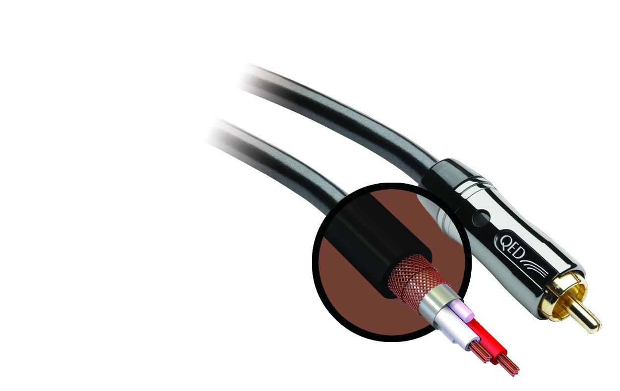 QED Performance Subwoofer Cable (6 m), Black, 6 meters