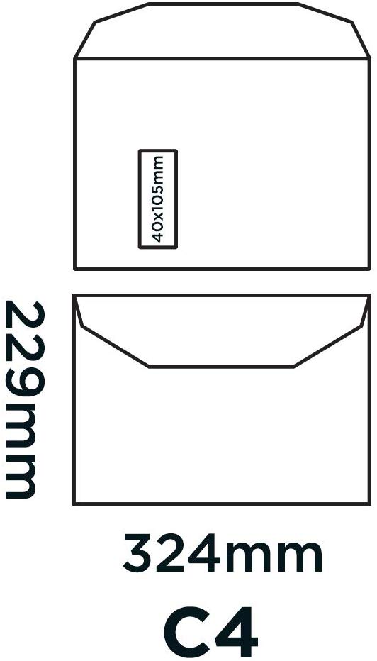 Blake Purely Everyday C4 229 x 324 mm 100 gsm Mailer Gummed Window Envelopes (3710W) White - Pack of 250, C4 - 229 x 324 mm - Image 2