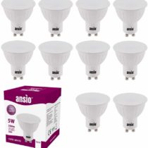 ANSIO GU10 LED Bulbs Pack of 10, Led Light Bulb Cool White, Gu10 Bulbs for Ceiling Lights 5W Equivalent to 35 Watts Halogen Light Bulbs, Non Dimmable, Save up to 85% Energy