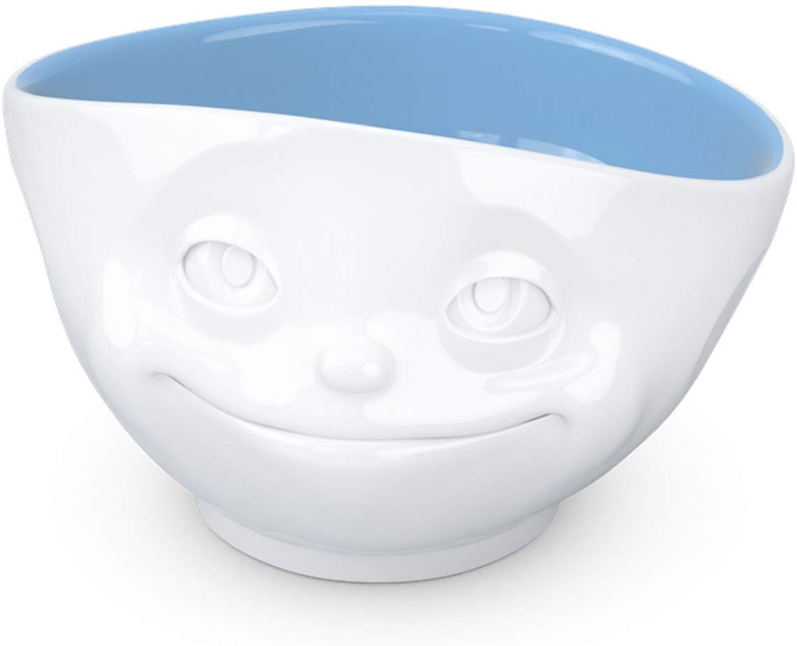 FiftyEight TV Cup, Bowl, Crazy in Love, for Müsli and Dessert, Porcelain, Ocean (Inside), 500ml, T01, Innen Ozean, 15,5 x 9 cm