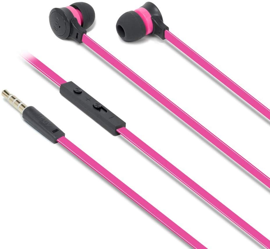 iLuv Neon Sound In-Ear Earphones for Smartphone with Remote Control and 3 Sizes of Ear Buds Pink, Baby Pink Neon - Image 2