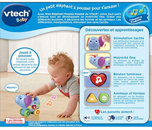 VTech 80-513605 Baby Toy with Elephant Design - Multi-Coloured - French Version - Image 4