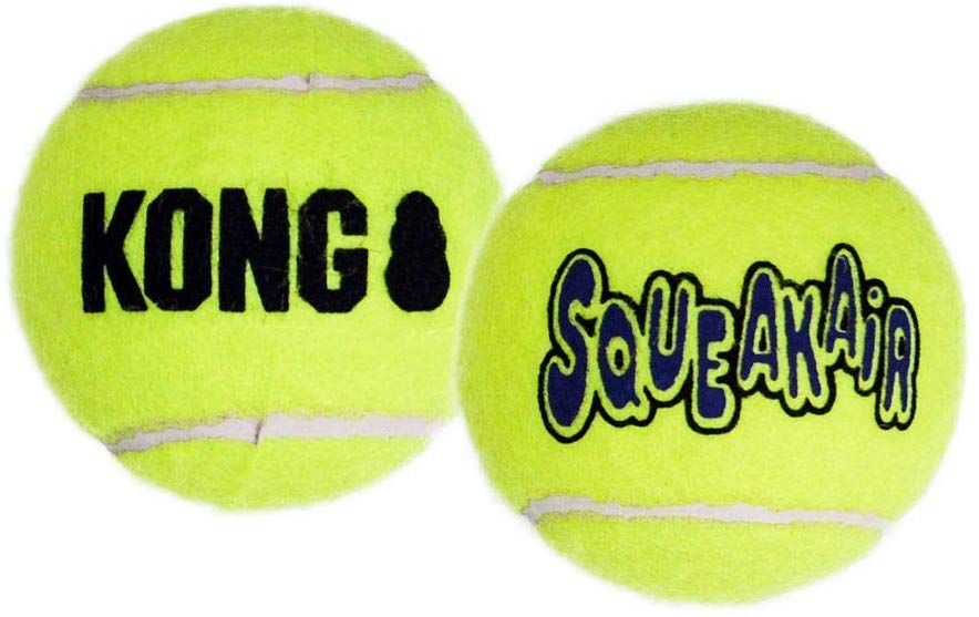 KONG - Squeakair Ball - Dog Toy Premium Squeak Tennis Balls, Gentle on Teeth - For Medium Dogs, Yellow, M (Pack of 1)