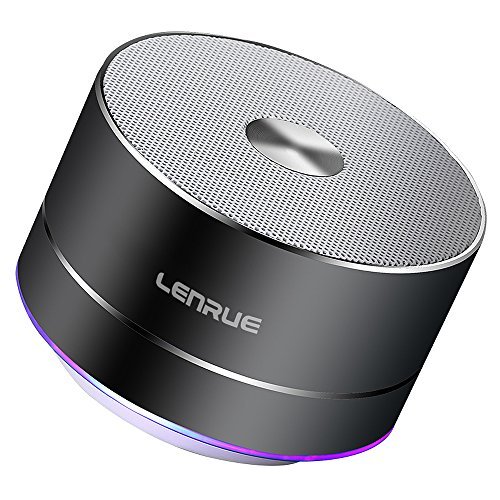 LENRUE Portable Wireless Bluetooth Speaker with Built-in-Mic,Handsfree Call,AUX Line,TF Card for Iphone Ipad Android Smartphone and More (Grey)