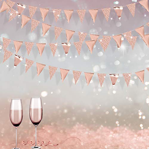 30 Feet Double Sided Glitter Paper Triangle Flag Bunting Pennant Banner ...
