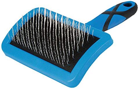 GROOM PROFESSIONAL Curved Firm Slicker Dog Brush, Dog Grooming Brush, Dematting Brush for Dogs, Long & Short Pins