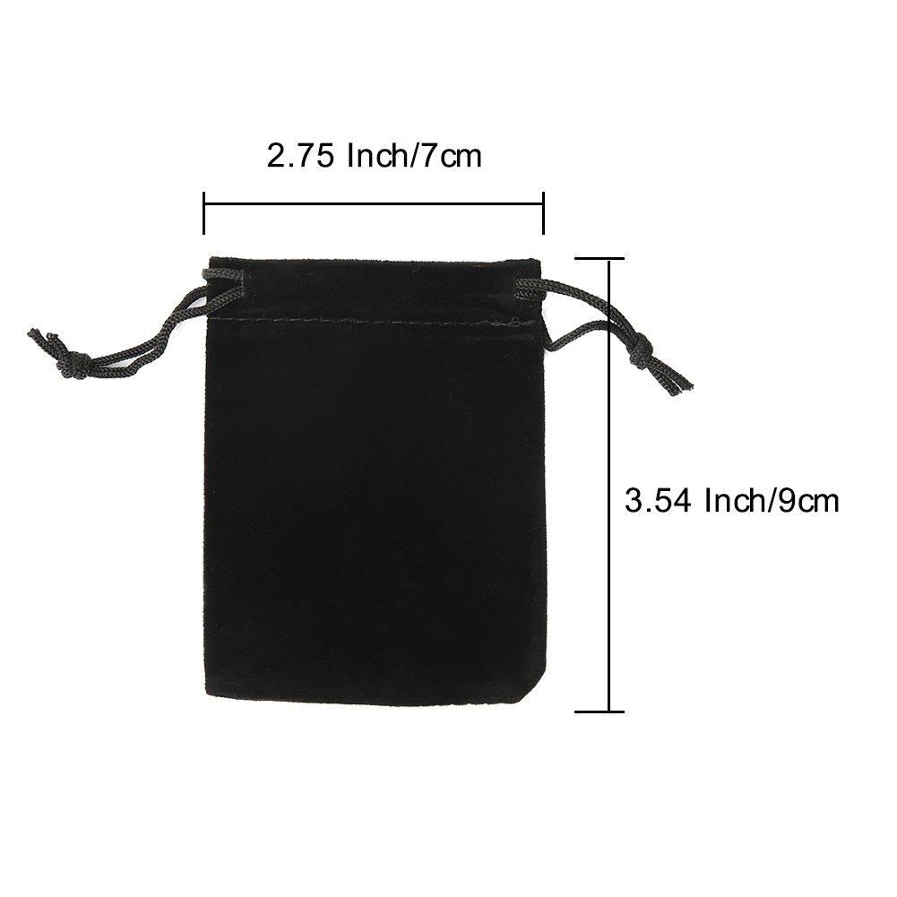 Shintop 10pcs Velvet Drawstring Bags, 8x10cm Velvet Pouches for Jewelry Gift Packaging (Black), 10pcs,Black - Image 2