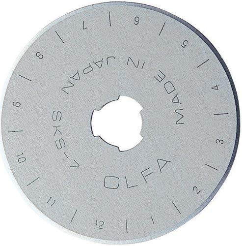 Olfa 45 mm Rotary Blade Refills, Pack of 2, Silver