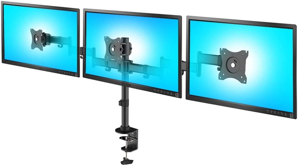 Maclean Brackets MC-691 Triple Monitor Arm LED LCD Plasma Screen Desk Mount 13"-27" 8kg, schwarz, 52x31x14 cm - Image 2