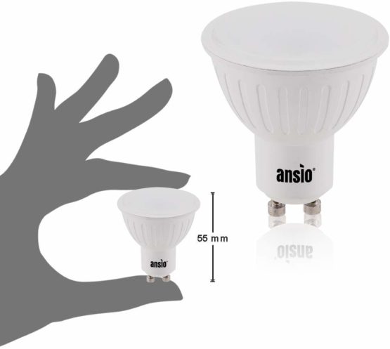 ANSIO GU10 LED Bulbs Pack of 10, Led Light Bulb Cool White, Gu10 Bulbs for Ceiling Lights 5W Equivalent to 35 Watts Halogen Light Bulbs, Non Dimmable, Save up to 85% Energy - Image 4
