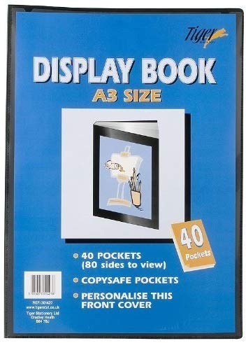 Tiger A3 black display book 40 pocket presentation folio, Medium