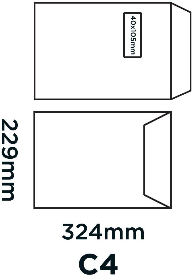 Blake Business C4 324 x 229 mm 120 gsm High Window Pocket Peel & Seal Envelopes (61892) Cream Wove - Pack of 250 - Image 2