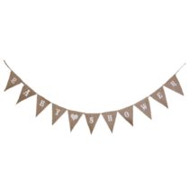 AKORD Bunting Banners Party Decoration 11 Flags, Jute, Hessian, 280 x 17 x 0.01 cm