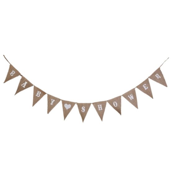 AKORD Bunting Banners Party Decoration 11 Flags, Jute, Hessian, 280 x 17 x 0.01 cm