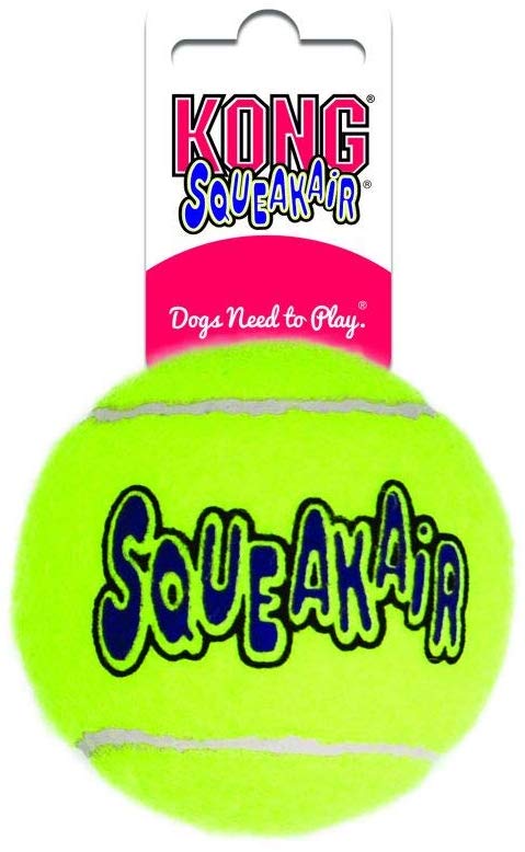 KONG - Squeakair Ball - Dog Toy Premium Squeak Tennis Balls, Gentle on Teeth - For Medium Dogs, Yellow, M (Pack of 1) - Image 2